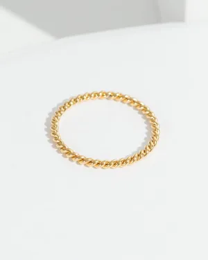 24k Gold Twist Rope Ring