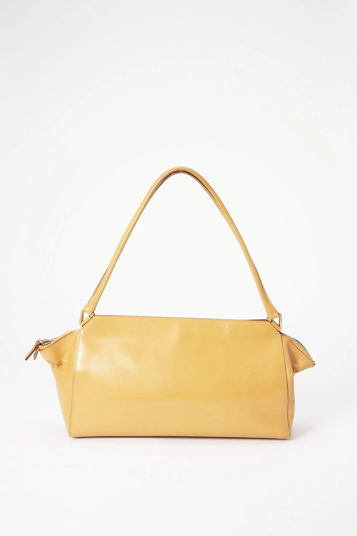 90's Prada Beige Shoulder Bag - Beige