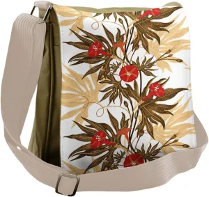 Ambesonne Vintage Messenger Bag, Exotic Climbing Ivy, Unisex Cross-body