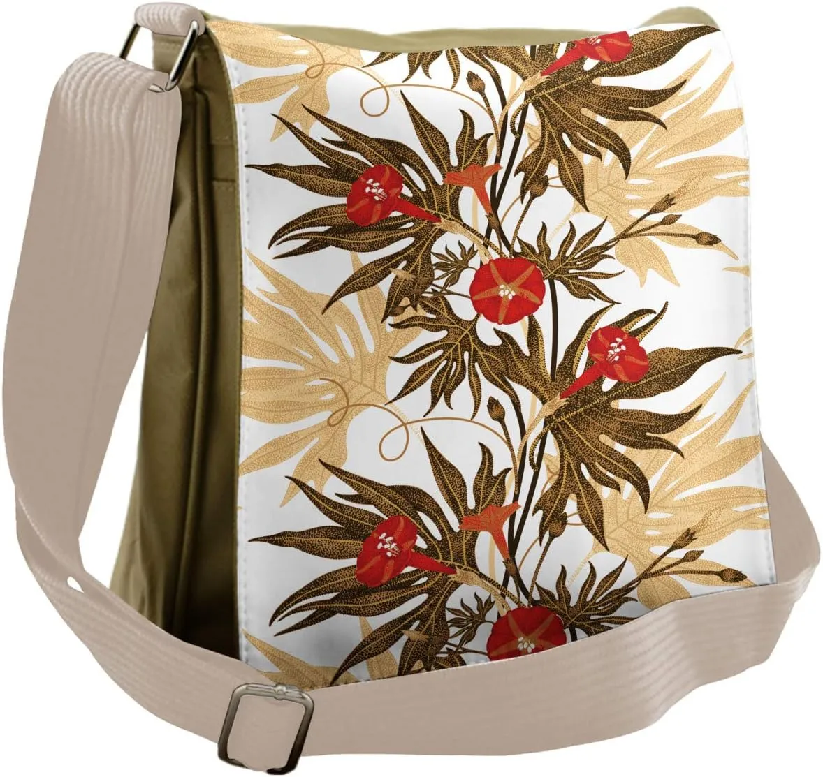 Ambesonne Vintage Messenger Bag, Exotic Climbing Ivy, Unisex Cross-body