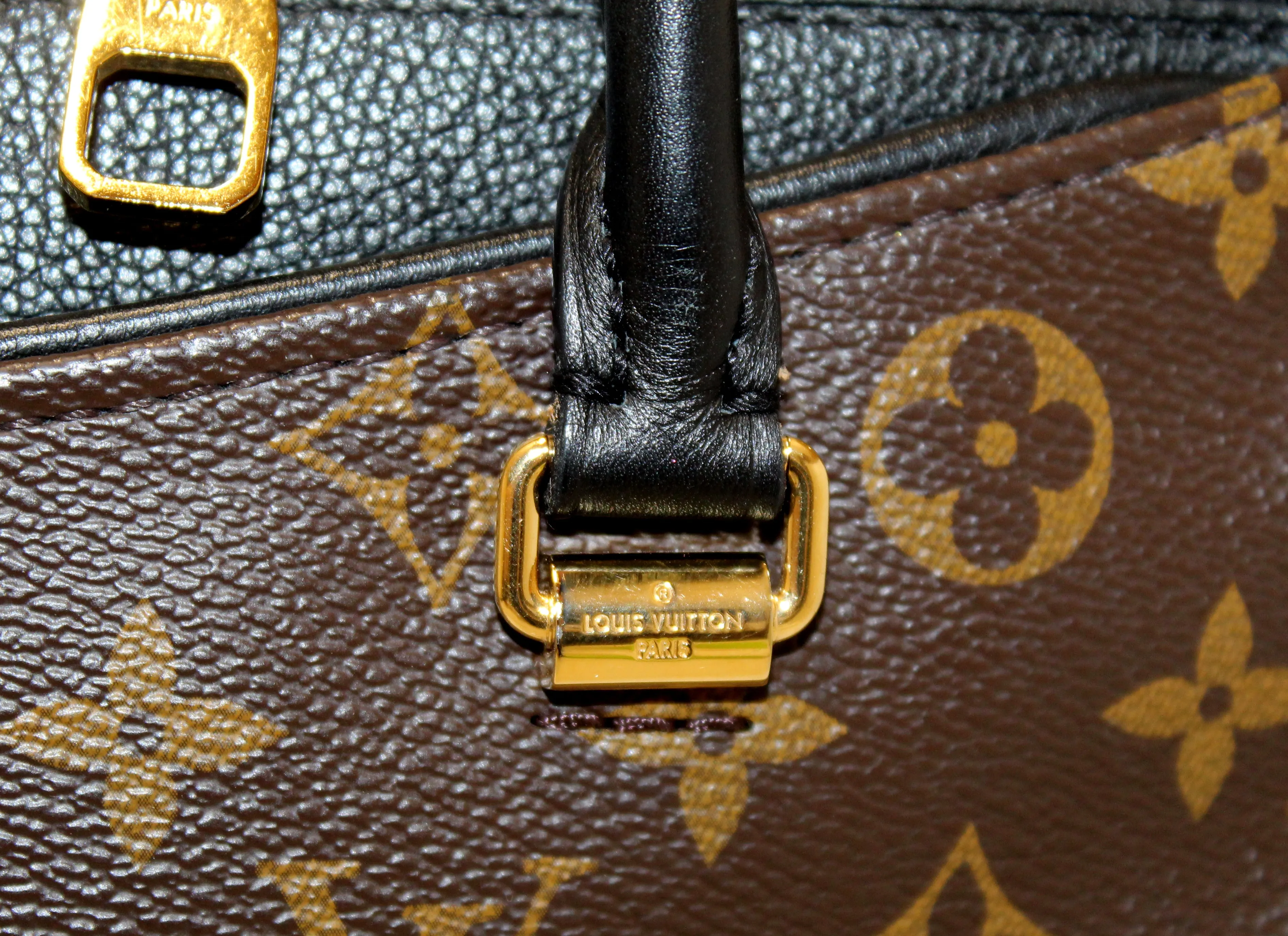 Authentic Louis Vuittion Monogram Canvas Black Pallas BB Full Noir Handbag