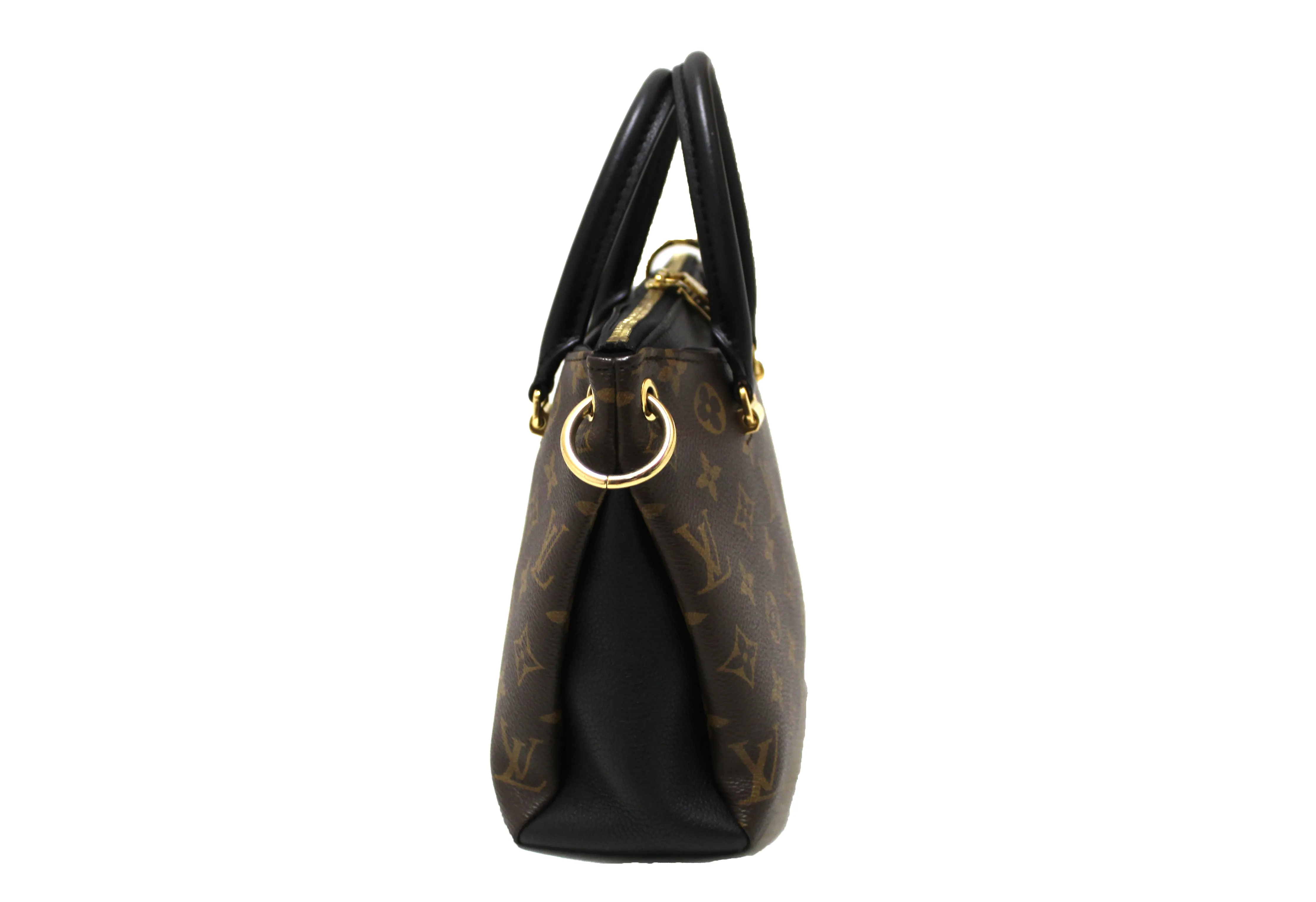 Authentic Louis Vuittion Monogram Canvas Black Pallas BB Full Noir Handbag