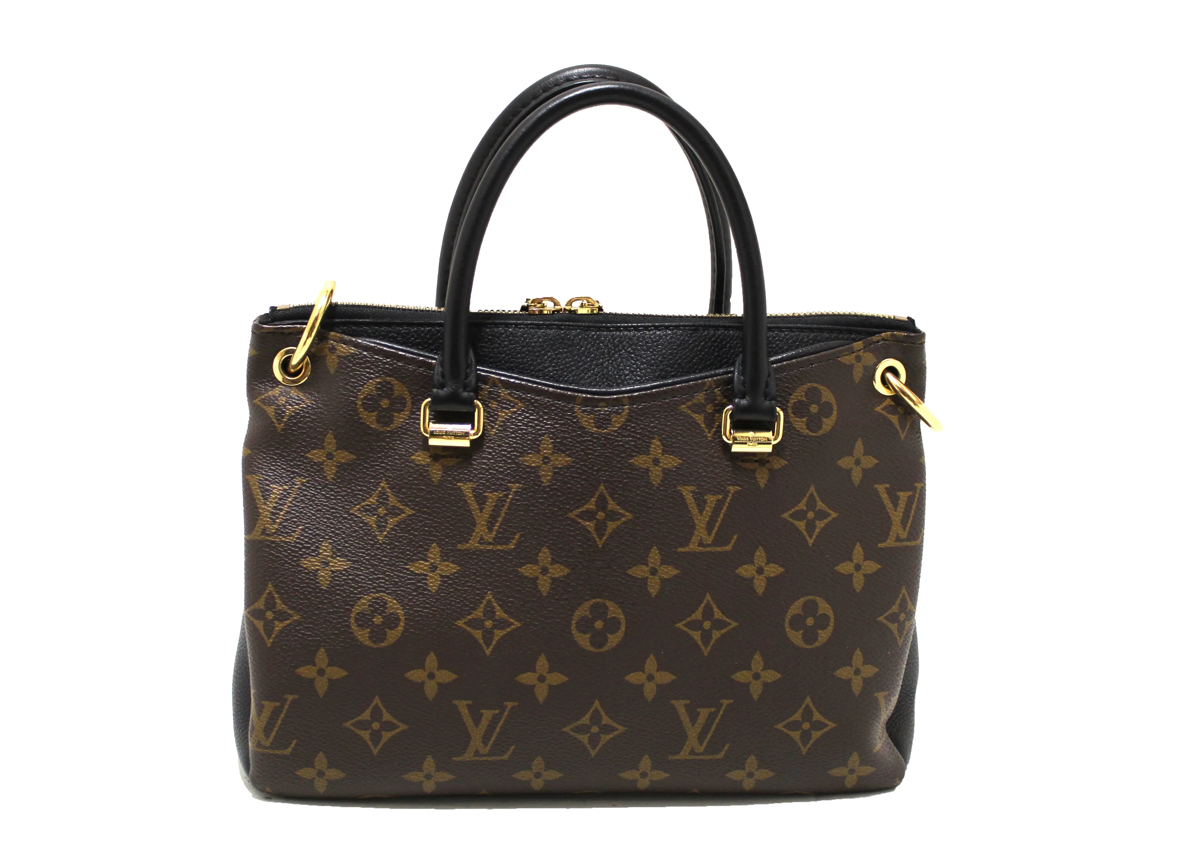 Authentic Louis Vuittion Monogram Canvas Black Pallas BB Full Noir Handbag