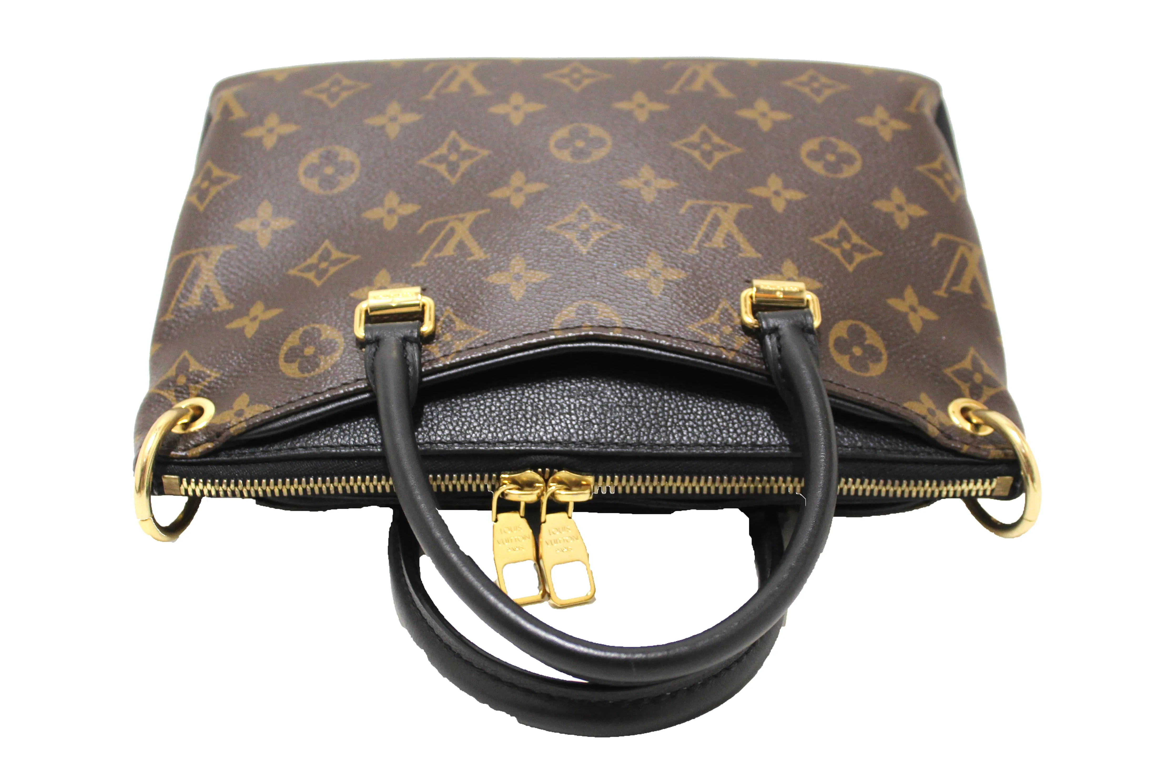 Authentic Louis Vuittion Monogram Canvas Black Pallas BB Full Noir Handbag