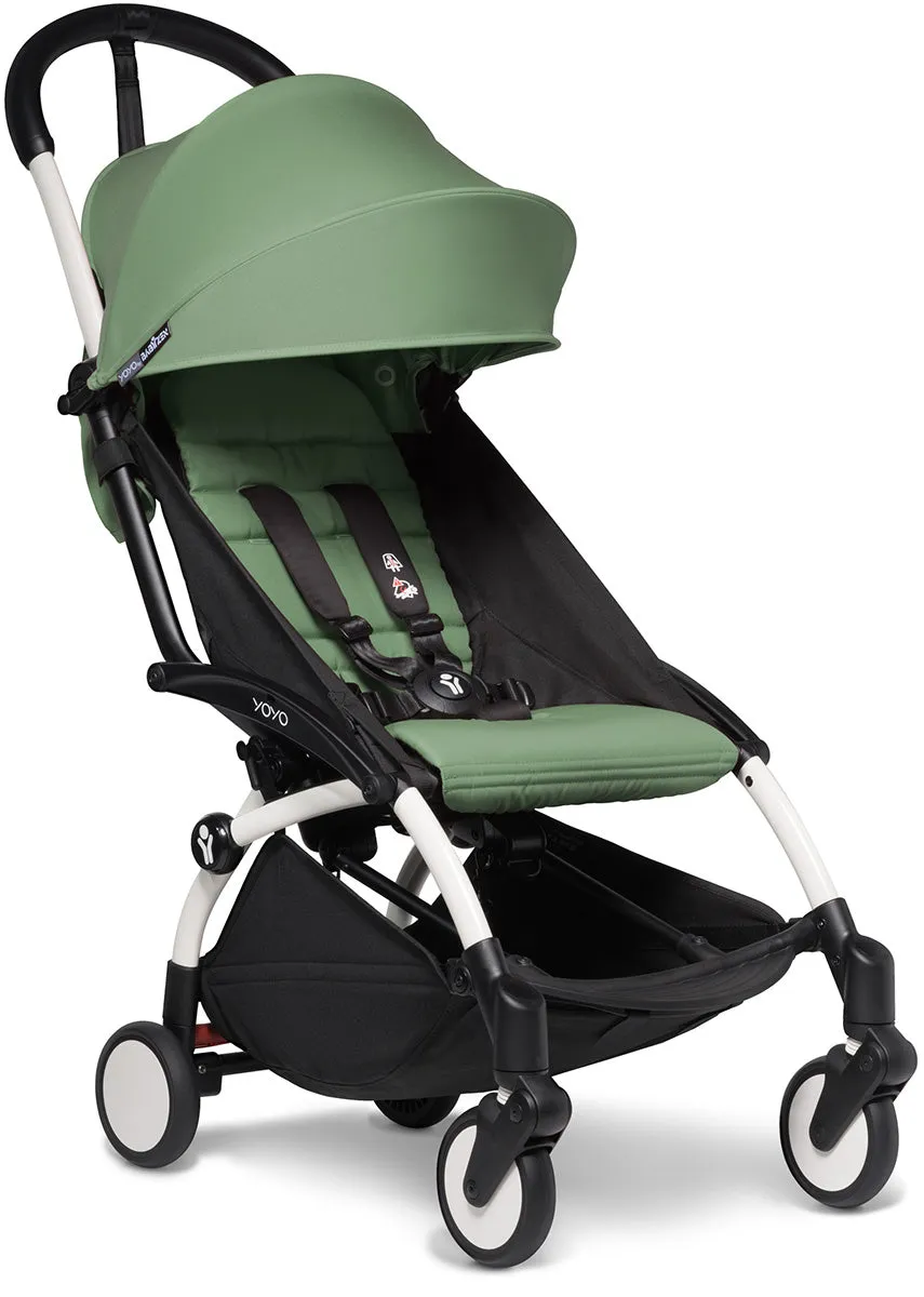Babyzen YOYO2 Ultra Compact Complete 6  Stroller & Rolling Bag Bundle - White/Peppermint
