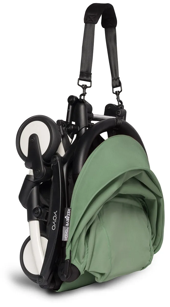 Babyzen YOYO2 Ultra Compact Complete 6  Stroller & Rolling Bag Bundle - White/Peppermint