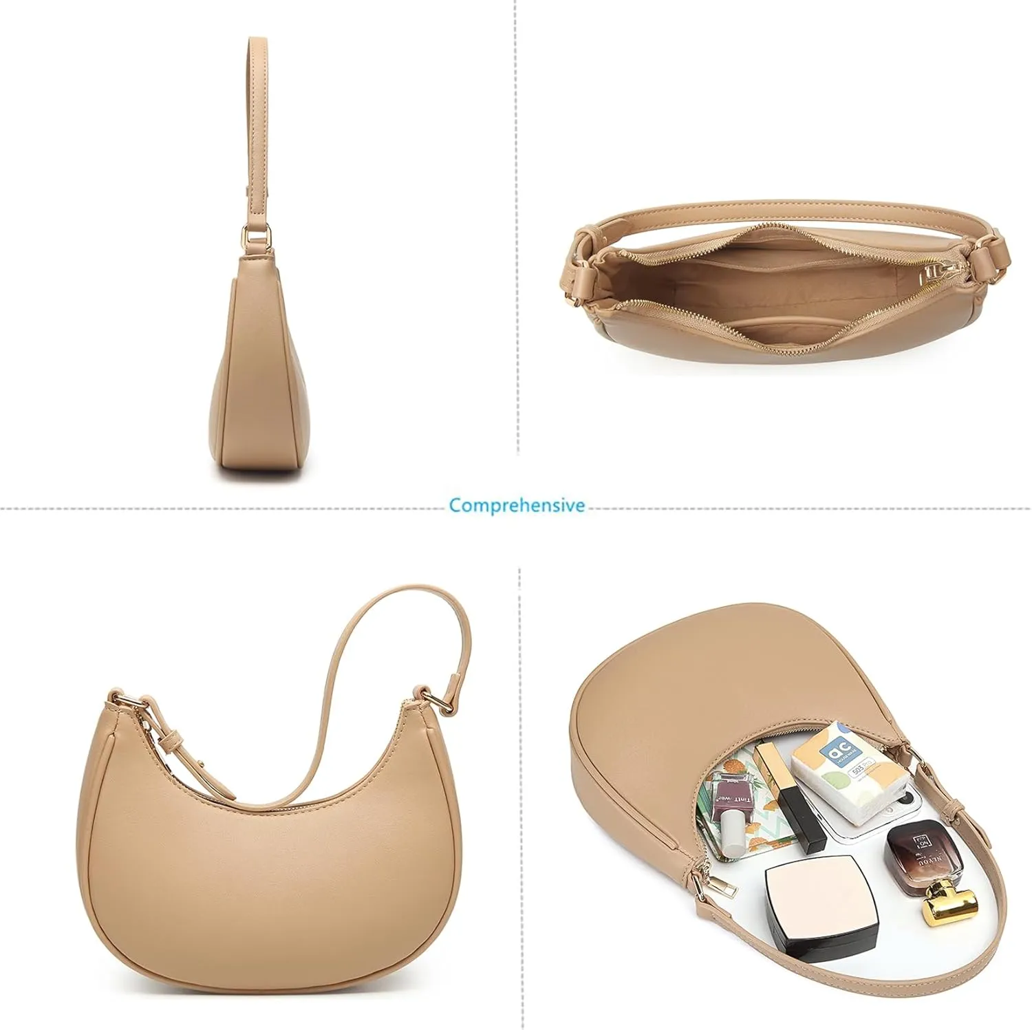 Barabum Retro Classic Hobo Clutch Shoulder Tote Clutch HandBag with Zipper Closure for Women