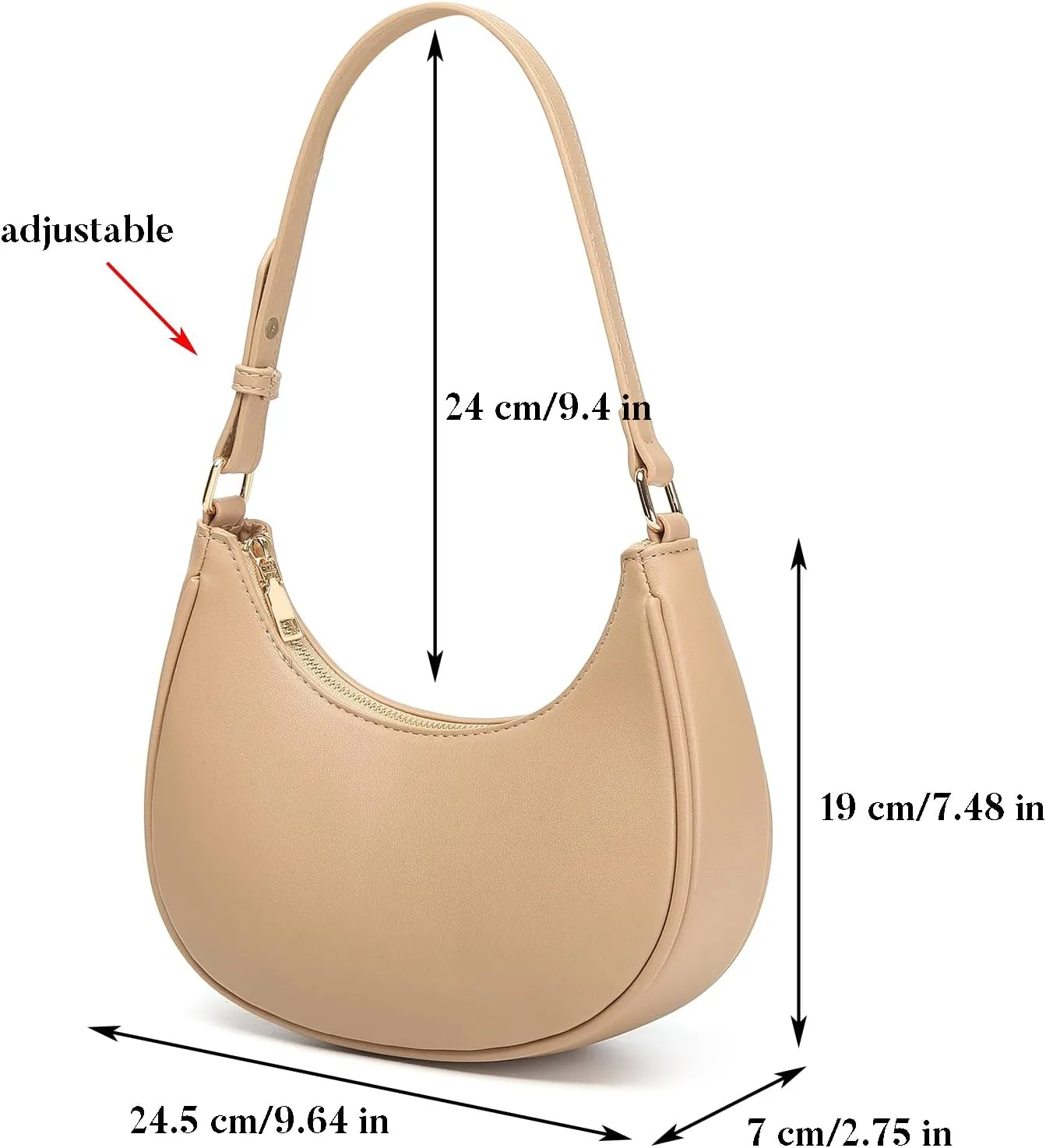 Barabum Retro Classic Hobo Clutch Shoulder Tote Clutch HandBag with Zipper Closure for Women