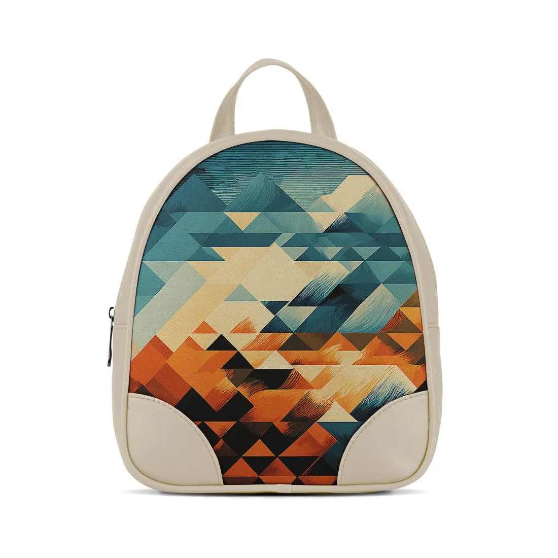 Beige O Mini Backpacks Triangle Pieces