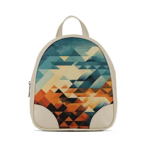 Beige O Mini Backpacks Triangle Pieces