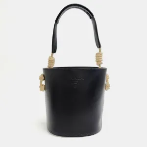 Black City Calf Tambour Bucket Bag