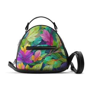 Black Mini Voyage Backpack Flowers