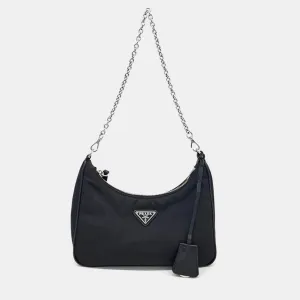 Black Nylon Tessuto Crossbody Bag