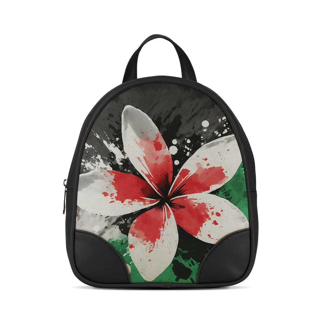 Black O Mini Backpacks Palestine flower