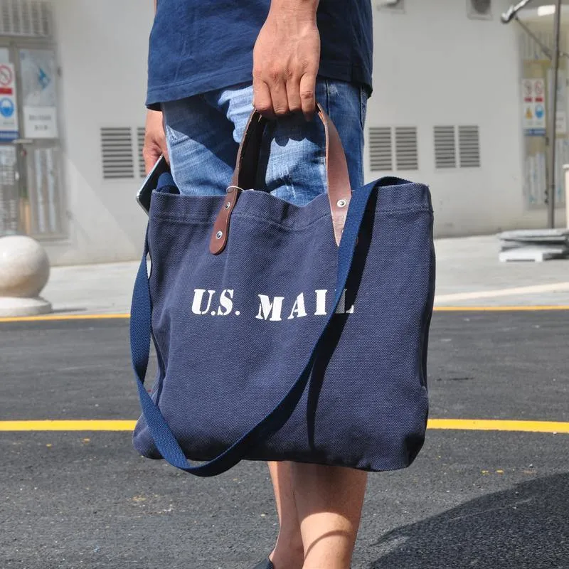 Blue Fashion Canvas Mens Womens Tote Handbag Messenger Bags Green Shoulder Tote Bag For Men and Women