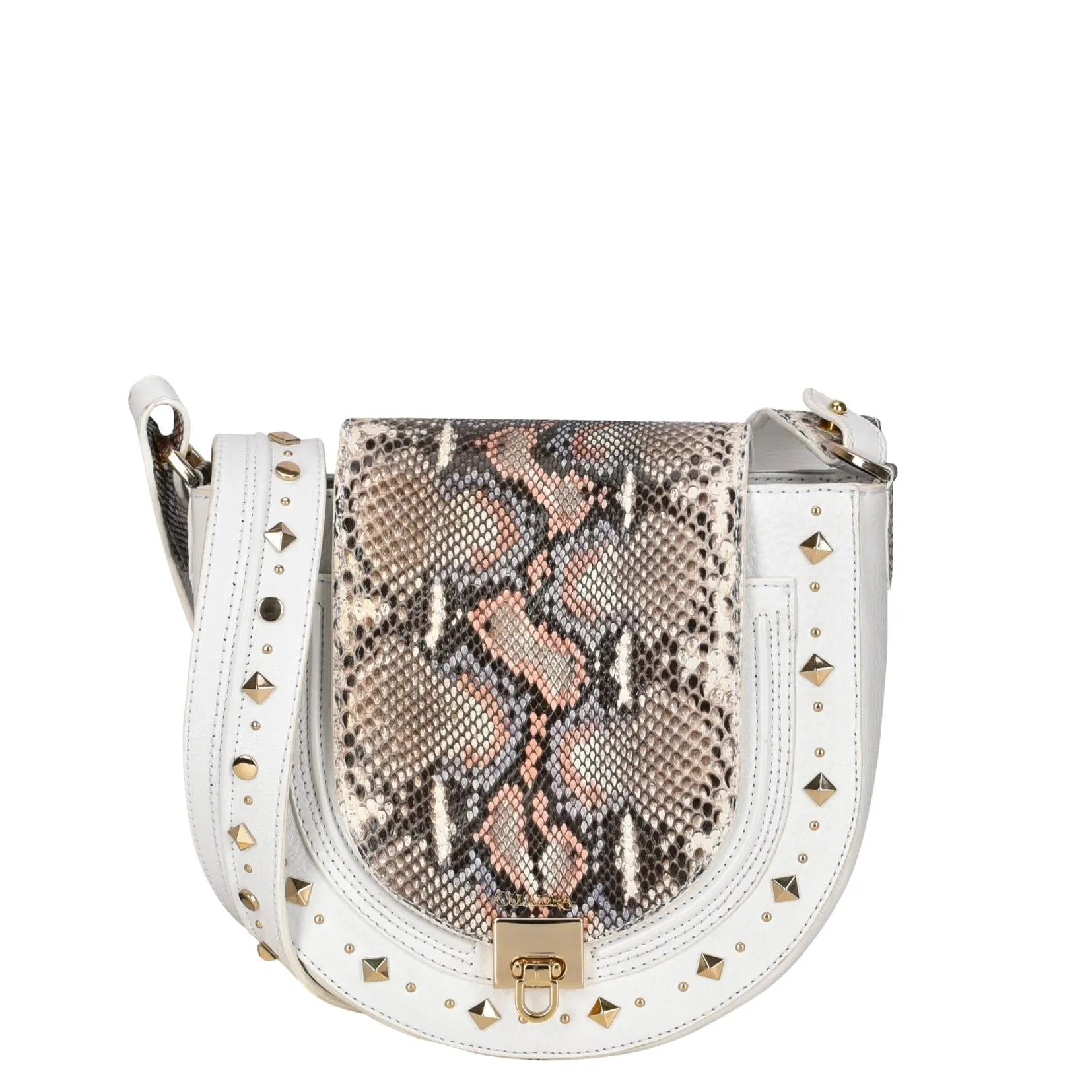 BOD48PI - Cuadra natural casual python small crossbody bag for women