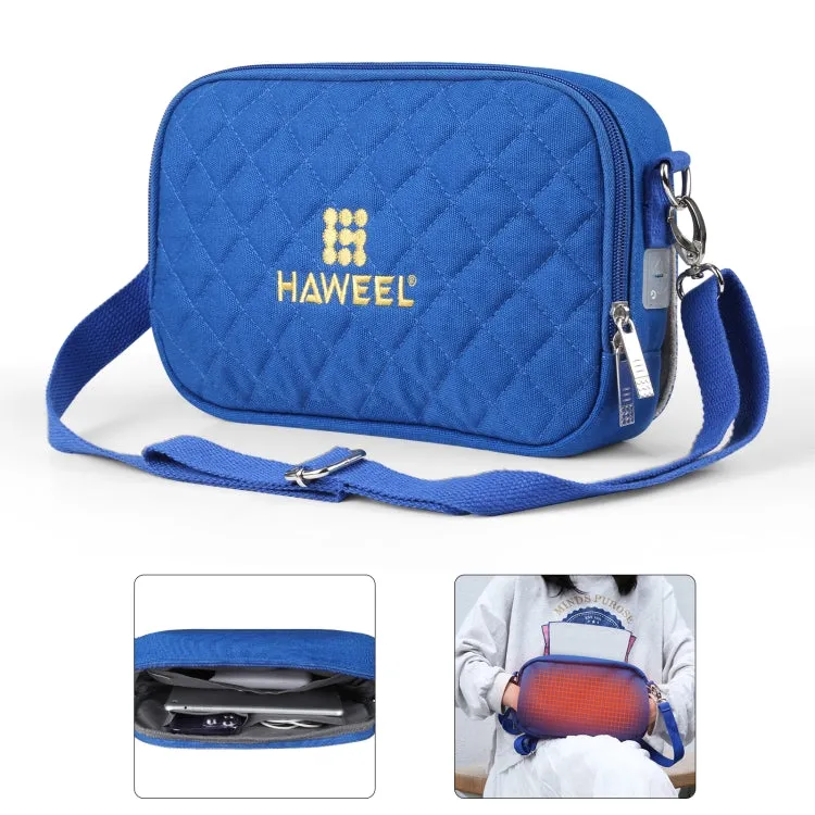 Canvas Heated Messenger Bag with Hand Warmer for Tablets and Phones