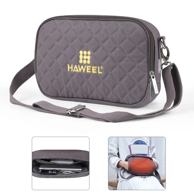 Canvas Heated Messenger Bag with Hand Warmer for Tablets and Phones
