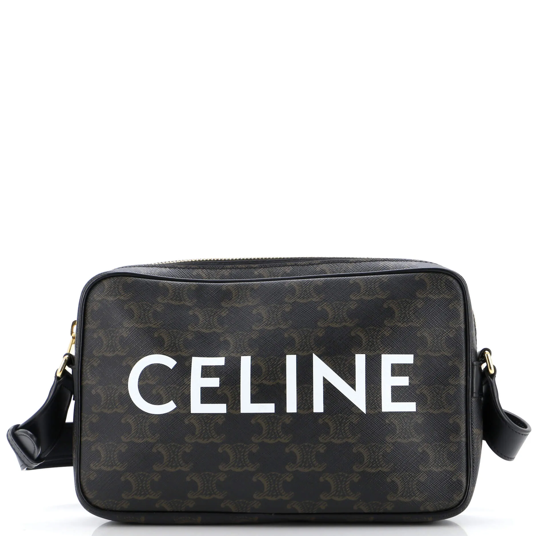CELINE Logo Messenger Bag Triomphe Coated Canvas Medium
