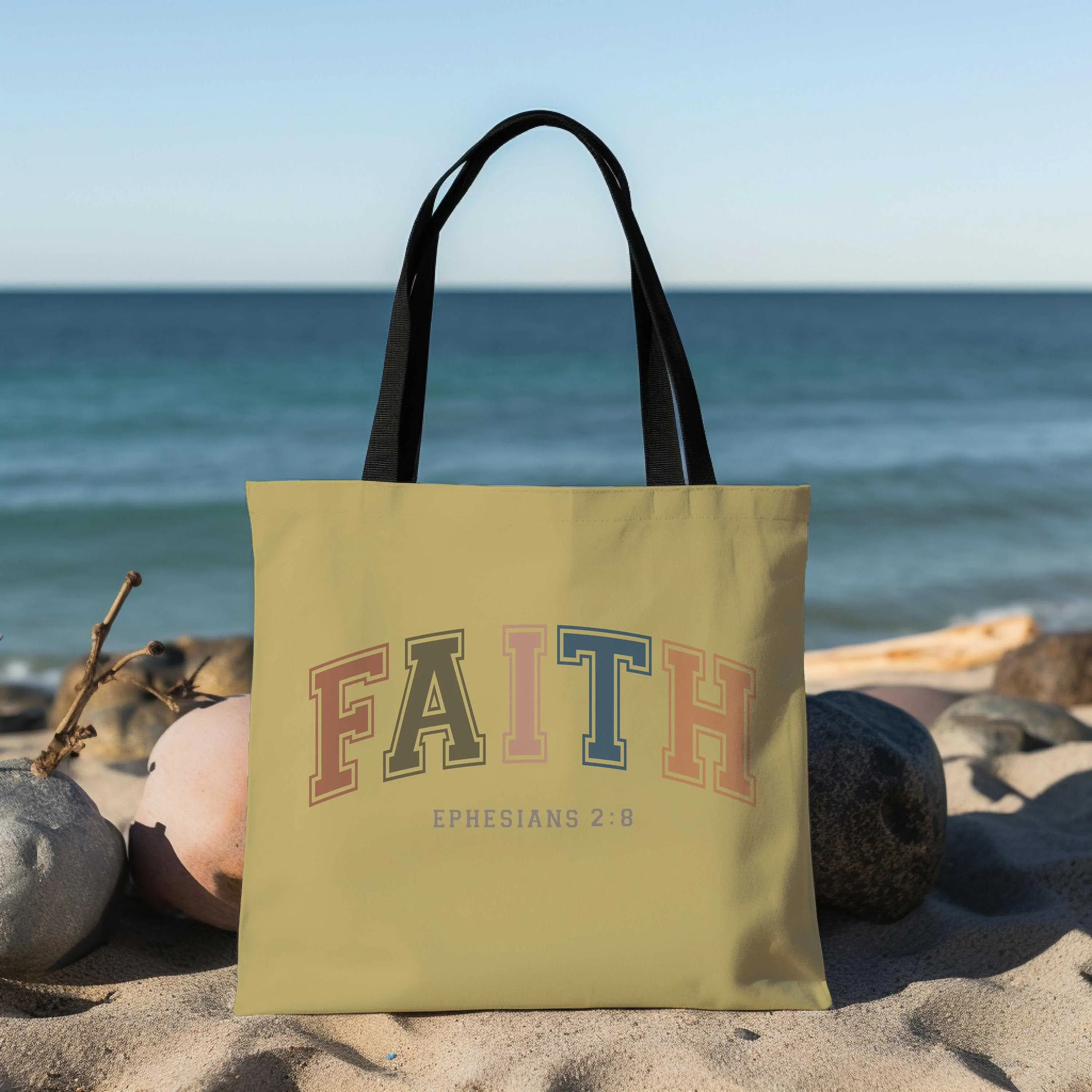 Christian Canvas Tote Bag Baptism Gift
