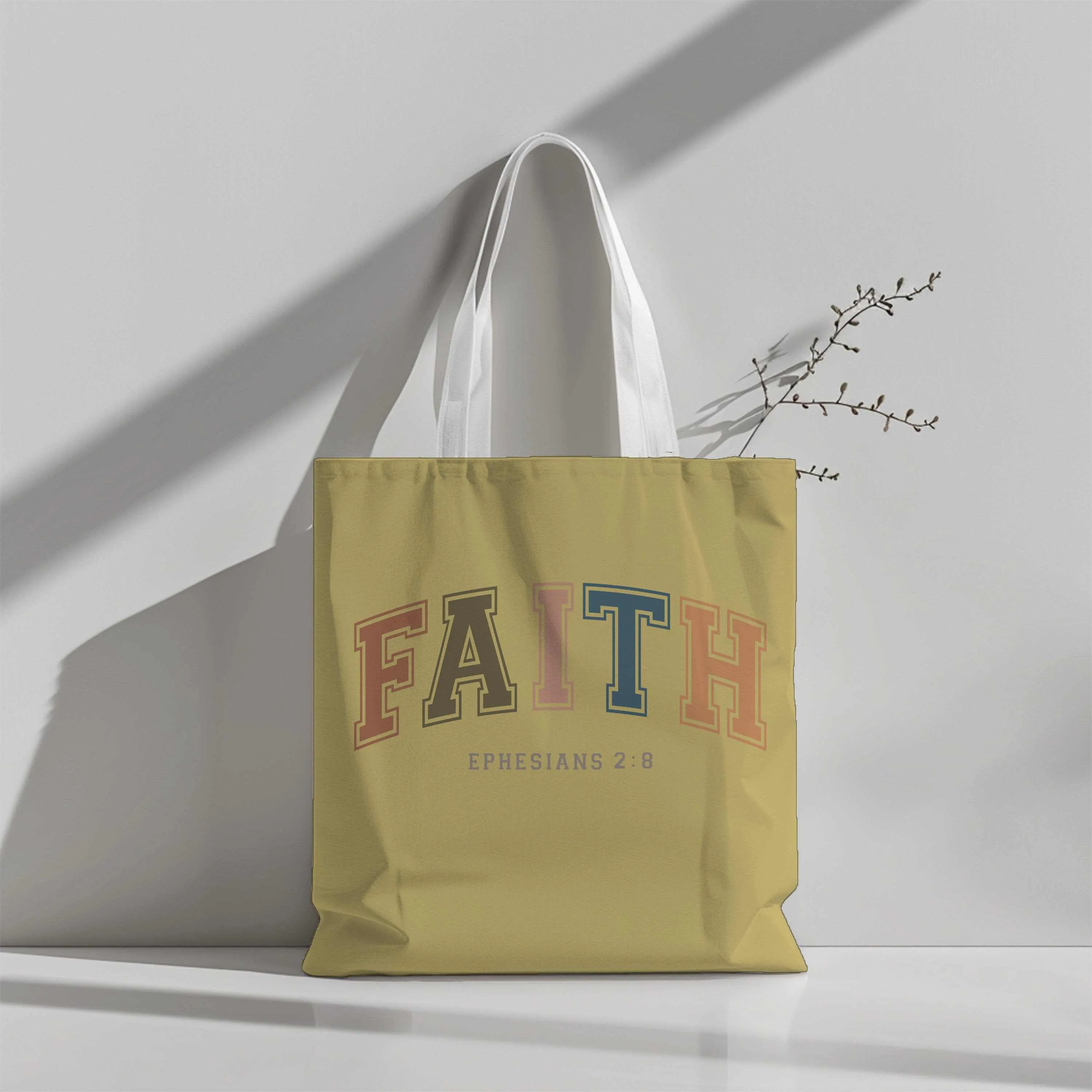 Christian Canvas Tote Bag Baptism Gift