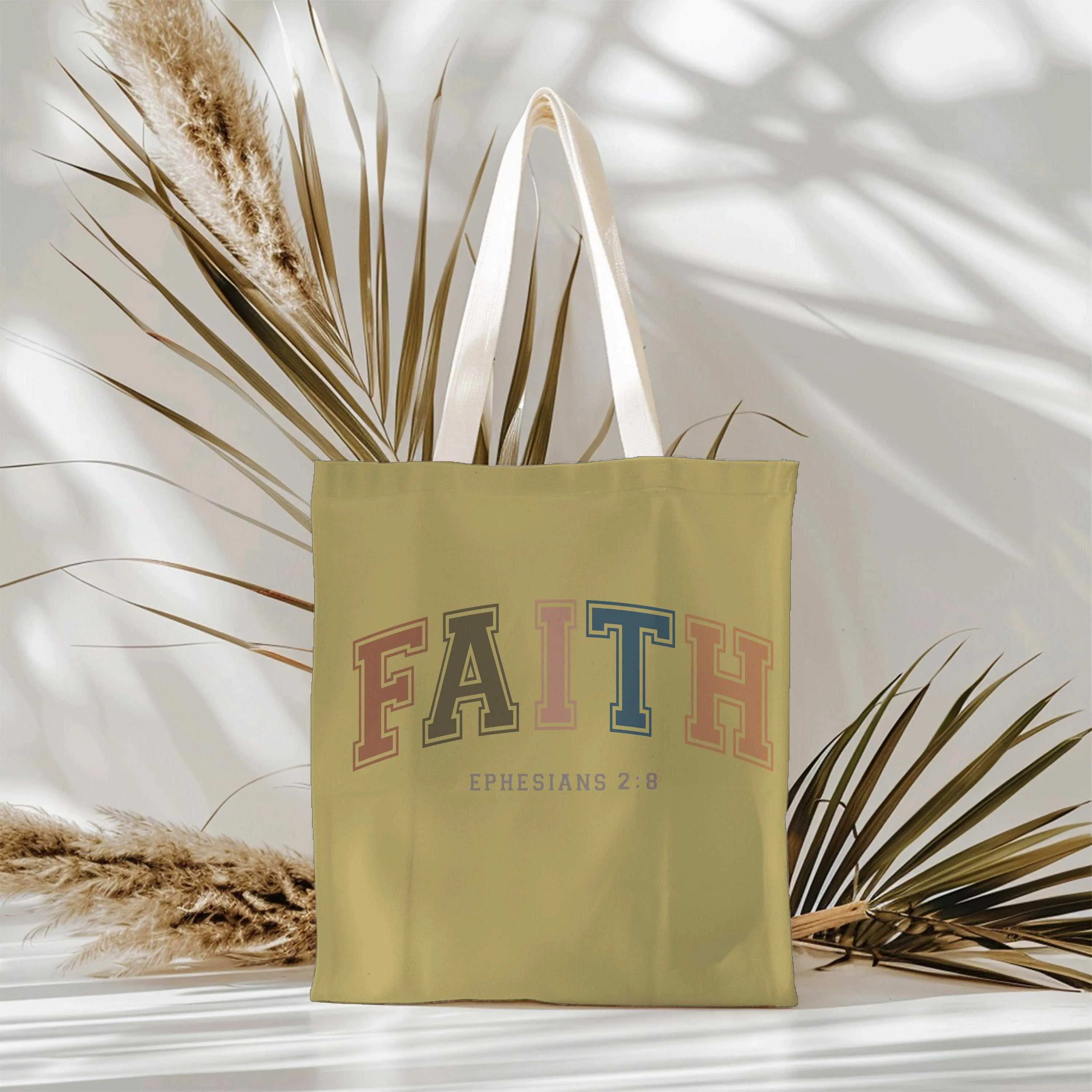Christian Canvas Tote Bag Baptism Gift