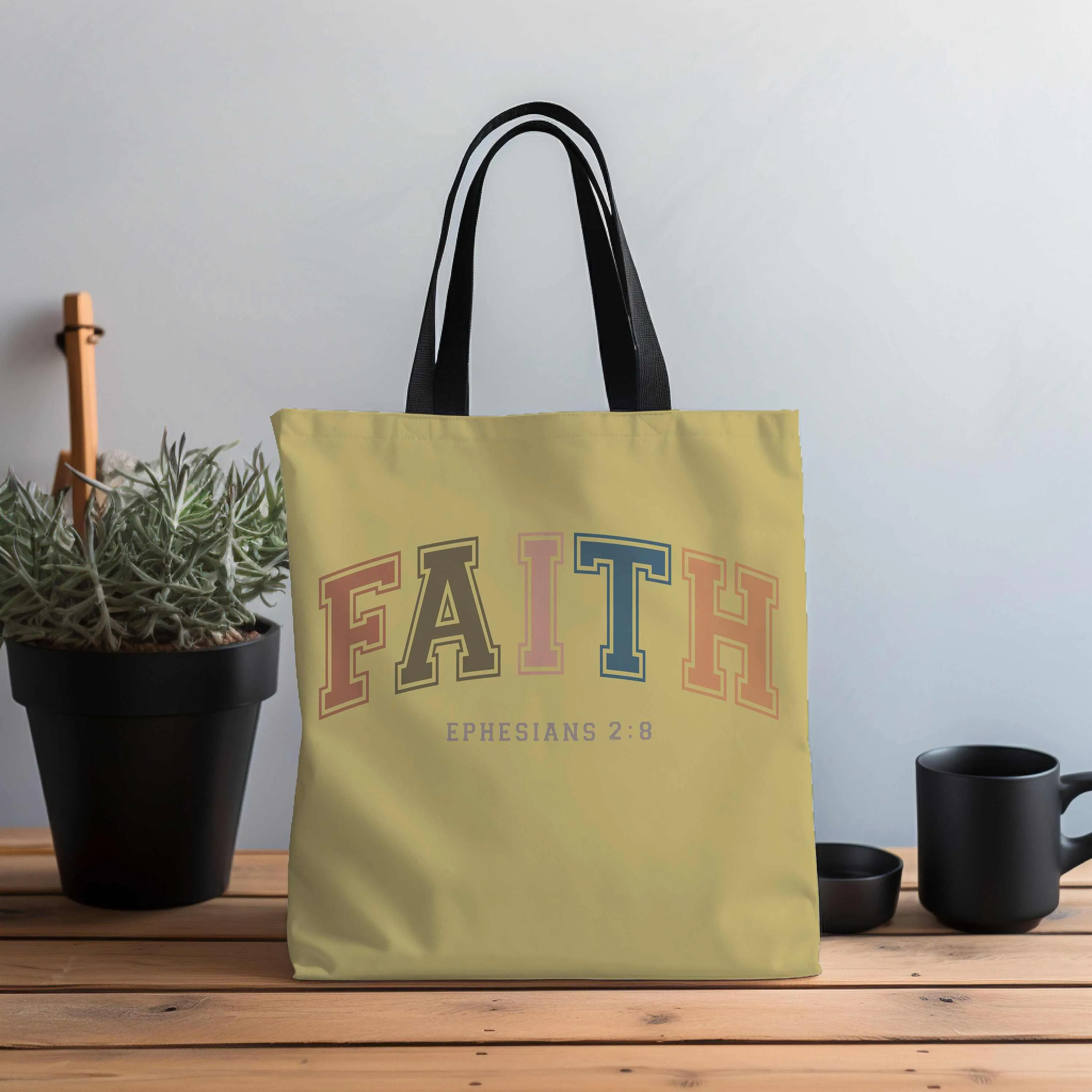 Christian Canvas Tote Bag Baptism Gift