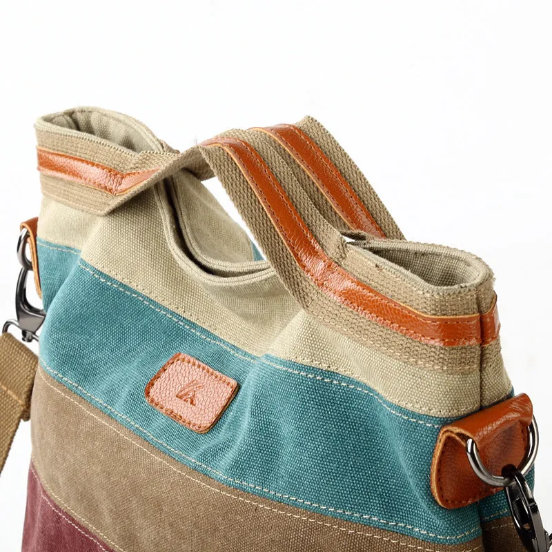 Contrast Canvas Crossbody Bag