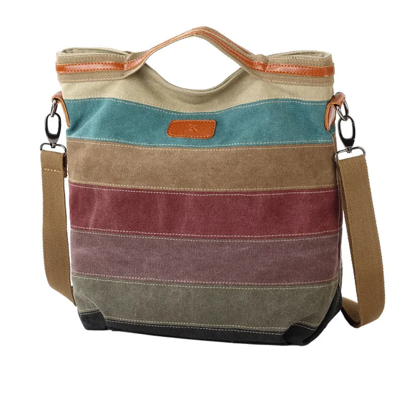 Contrast Canvas Crossbody Bag