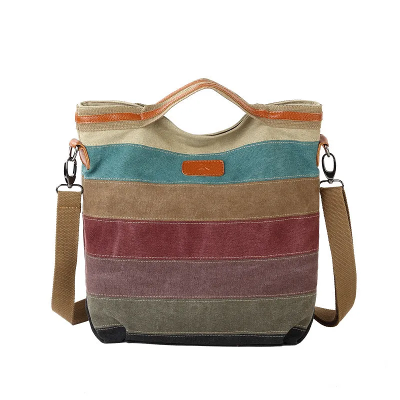 Contrast Canvas Crossbody Bag