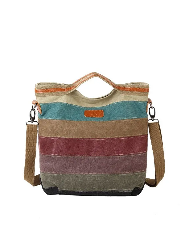 Contrast Canvas Crossbody Bag