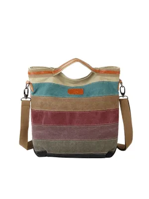Contrast Canvas Crossbody Bag