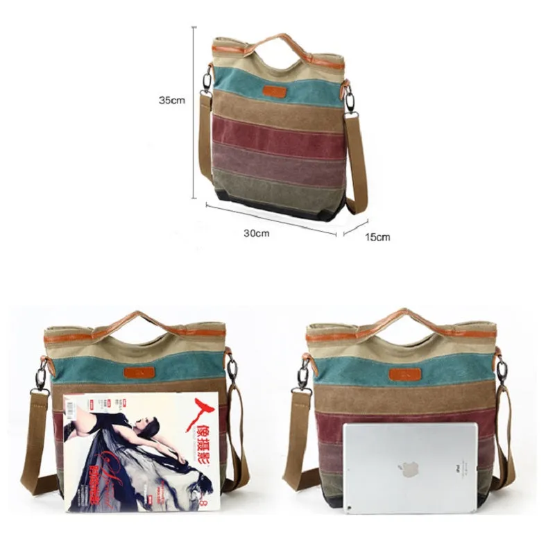 Contrast Canvas Crossbody Bag
