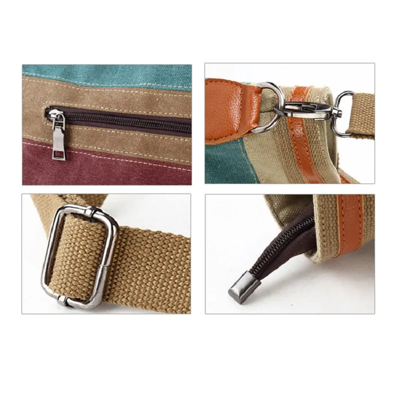 Contrast Canvas Crossbody Bag