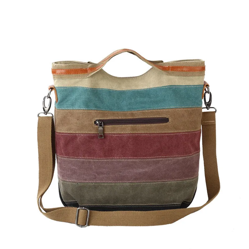 Contrast Canvas Crossbody Bag