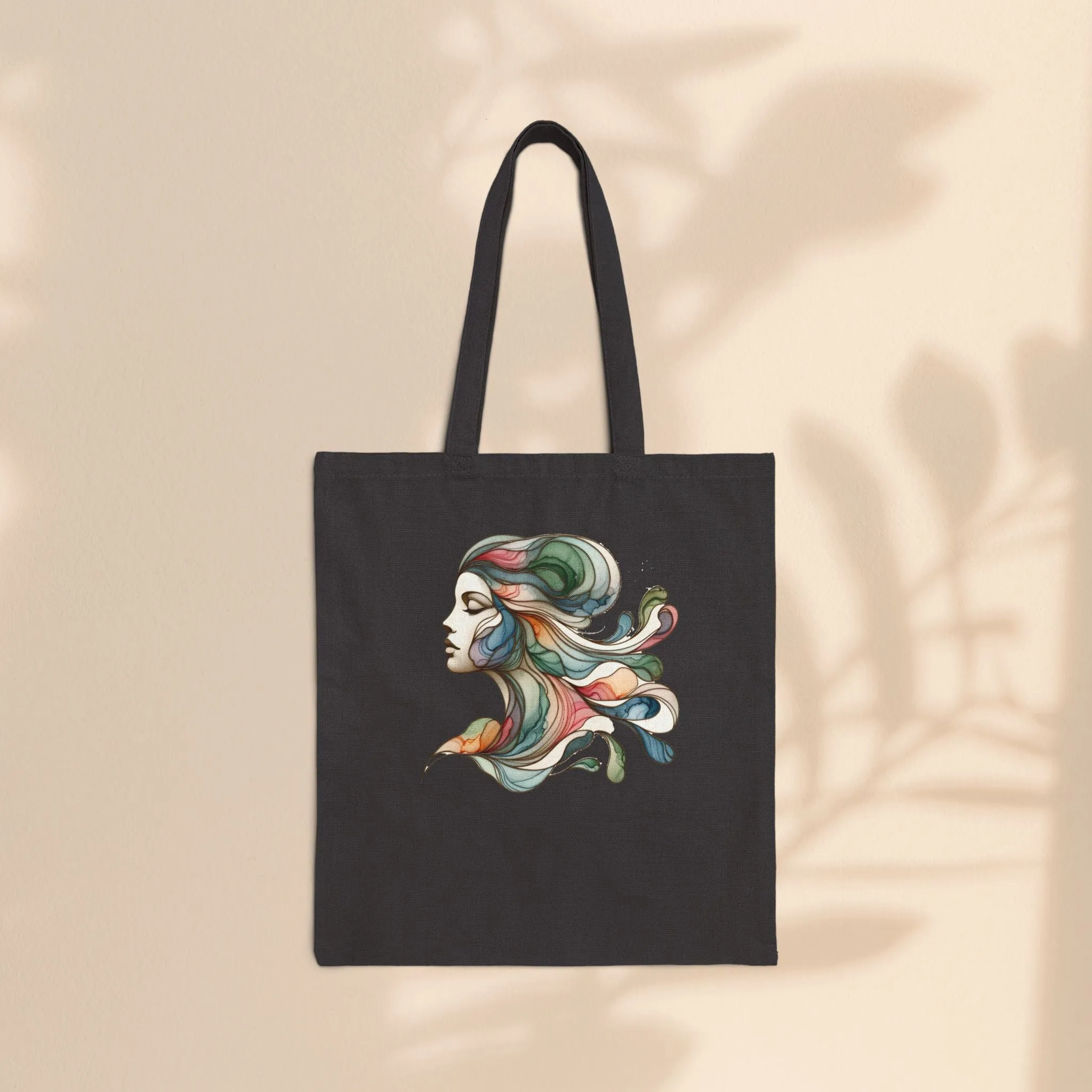 Cotton Canvas Tote Bag - Mermaid Waves
