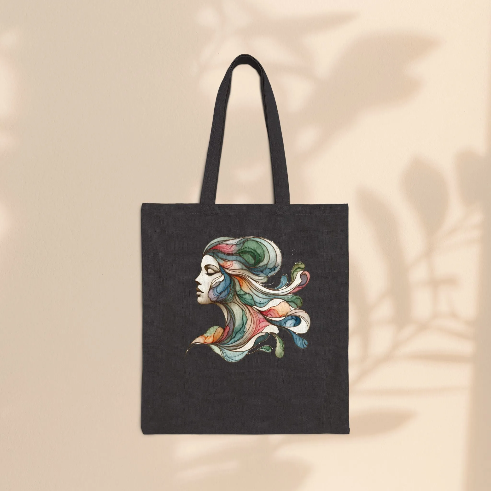 Cotton Canvas Tote Bag - Mermaid Waves