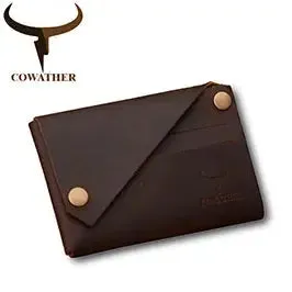 COWATHER 100% top quality cow genuine leather men wallets fashion splice purse dollar price carteira masculina original brand