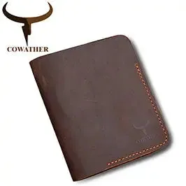 COWATHER 100% top quality cow genuine leather men wallets fashion splice purse dollar price carteira masculina original brand