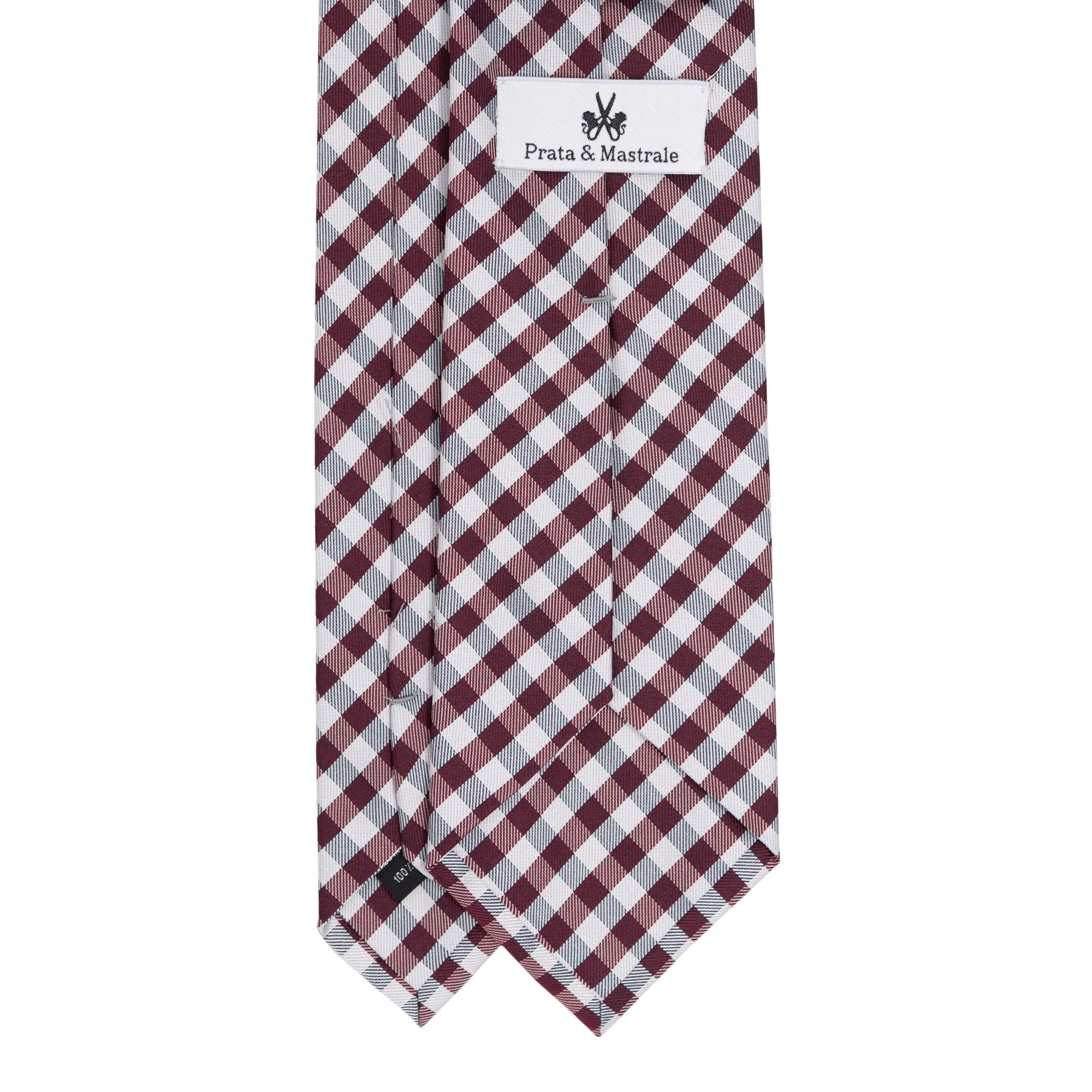 Cravatta in Seta -  BORDEAUX CHECK SAVILE ROW