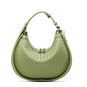 Diana Braided Leather Crescent Crossbody
