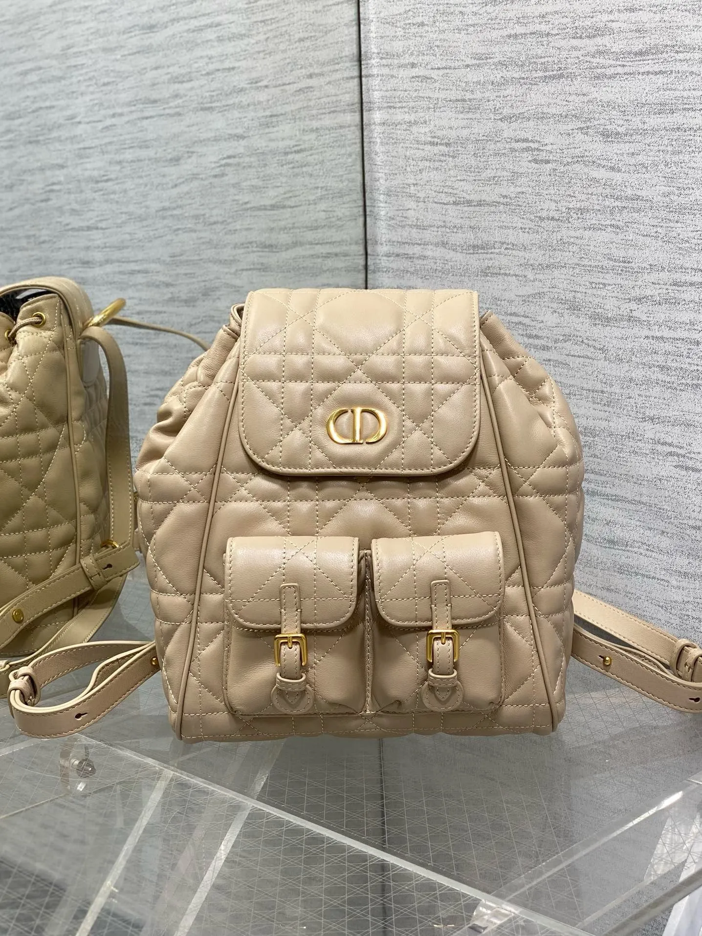 DR478 Small/Medium Dior Caro Backpack / HIGHEST QUALITY VERSION