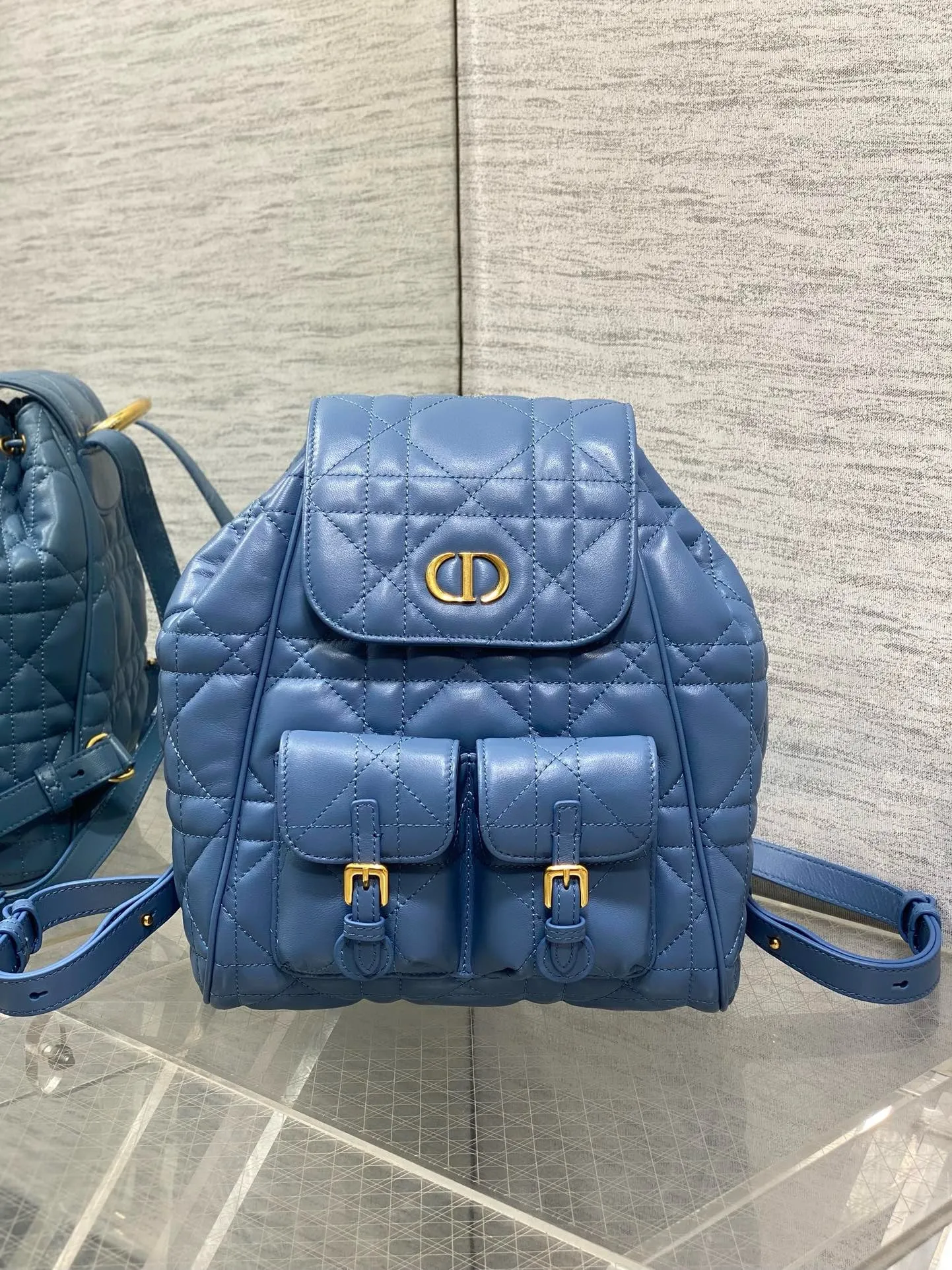 DR478 Small/Medium Dior Caro Backpack / HIGHEST QUALITY VERSION