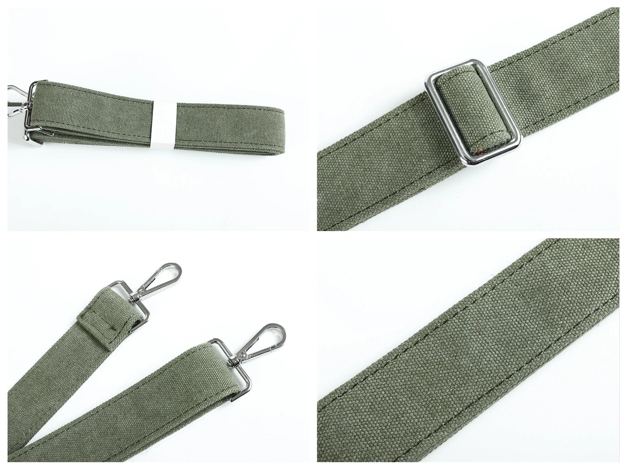 Exclusive army green canvas leather fashion men's women's weekender travel bag