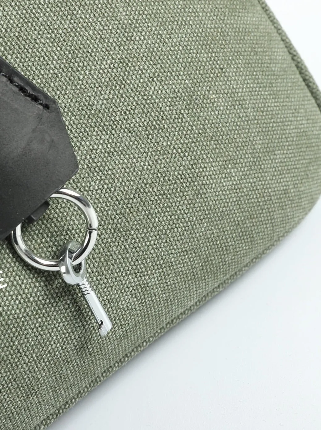 Exclusive army green canvas leather fashion men's women's weekender travel bag