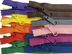 Fashion Trends YKK #4.5 Handbag Long Pull Zippers Sewer Crafter's Special - Made in USA Pack in a Vinyl Bag (27 Inch 10 Zippers, Assorted Seasonal Colors)