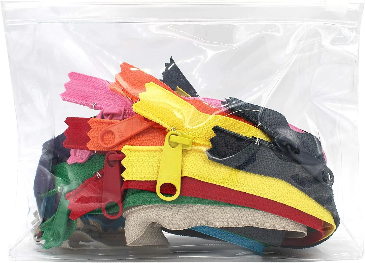Fashion Trends YKK #4.5 Handbag Long Pull Zippers Sewer Crafter's Special - Made in USA Pack in a Vinyl Bag (27 Inch 10 Zippers, Assorted Seasonal Colors)