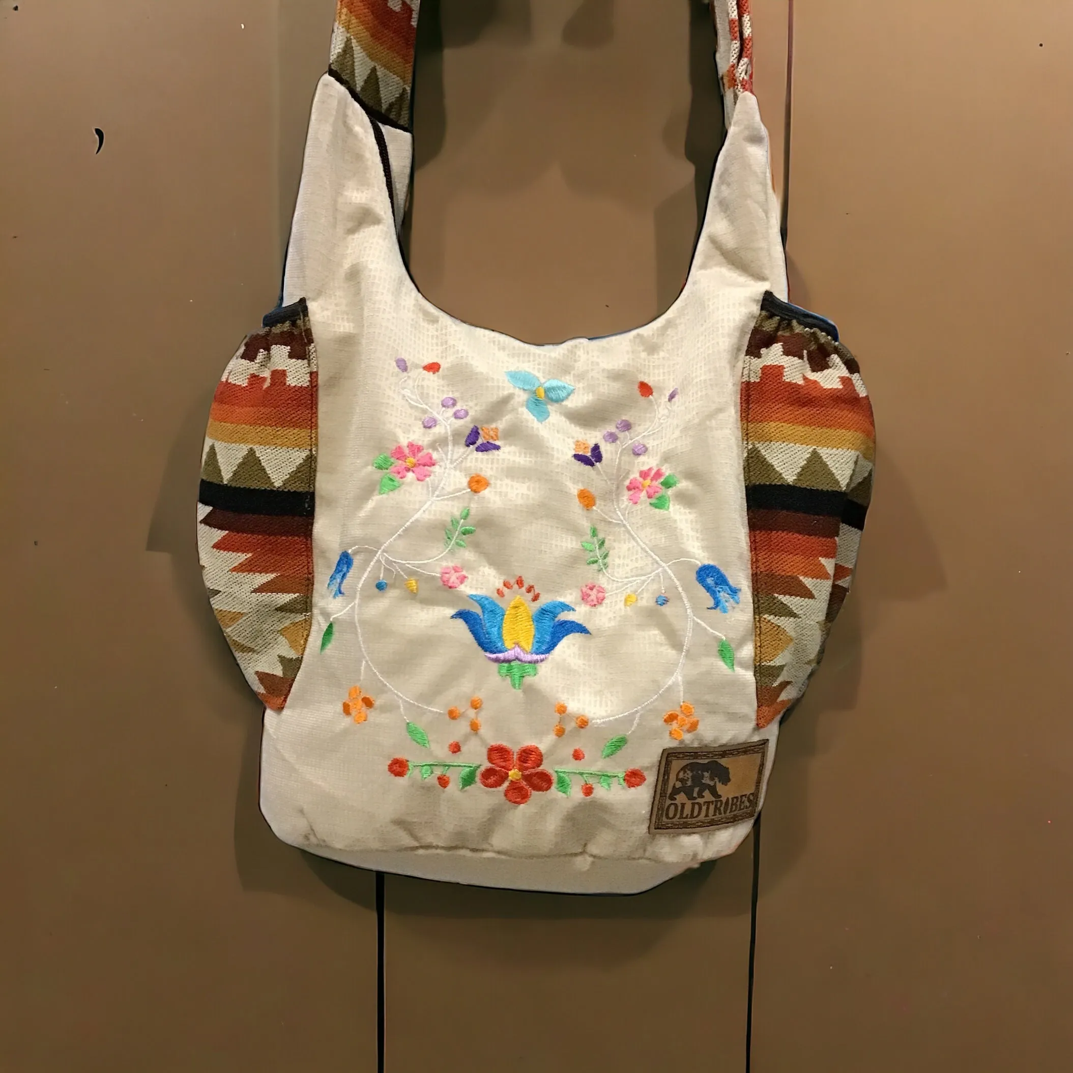 Flower Embroidered Crossbody Bag