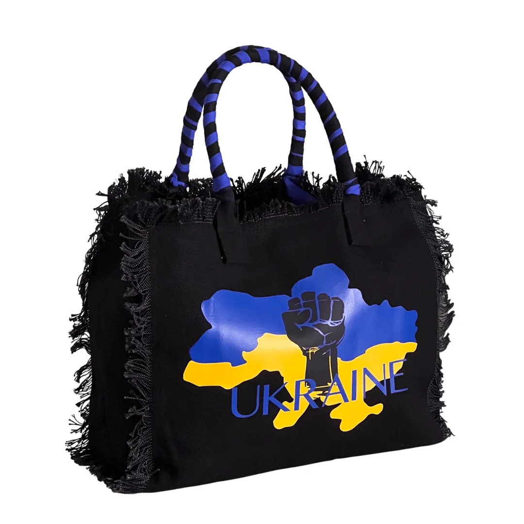 FUNDRAISER - Ukraine Shoulder Tote - Black