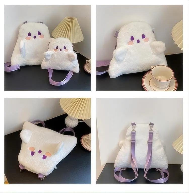 Ghost Backpack Crossbody Plush Bag